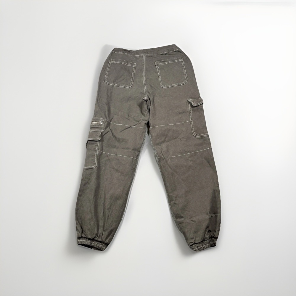 Rachel Paige Cargo Jogger Pants Womens Medium Gray Contrast Stitch Utility - Picture 3 of 9